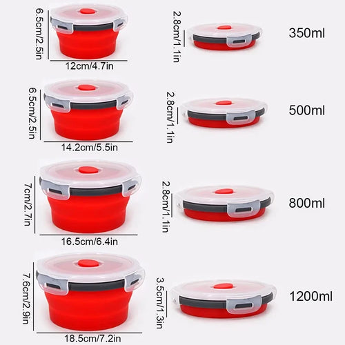 Collapsible Silicone Meal Prep Containers